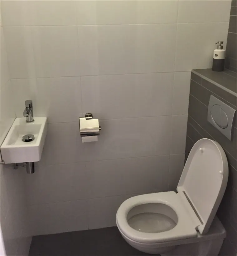 Toilet in een badkamer, uitgevoerd door Klusbedrijf Gierveld in Hoofddorp