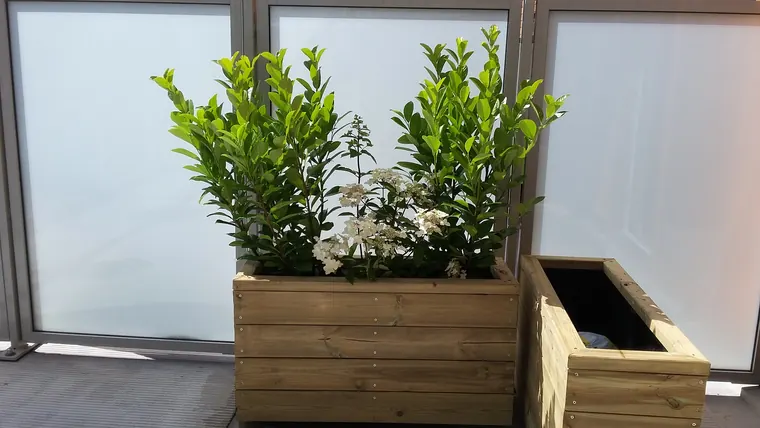 Plantenbak in een tuin, uitgevoerd door Klusbedrijf Gierveld in Hoofddorp